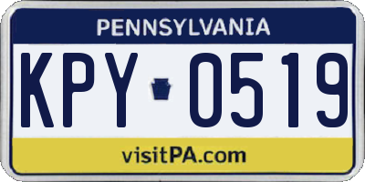 PA license plate KPY0519