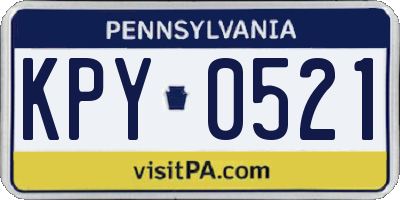 PA license plate KPY0521
