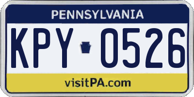 PA license plate KPY0526