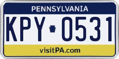 PA license plate KPY0531