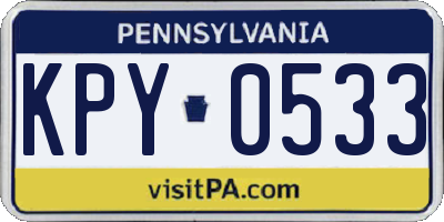 PA license plate KPY0533