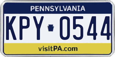 PA license plate KPY0544