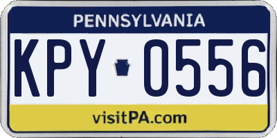 PA license plate KPY0556