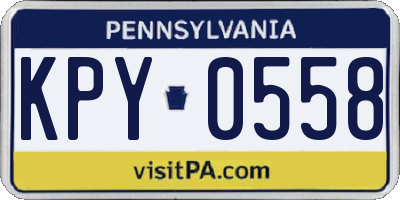 PA license plate KPY0558