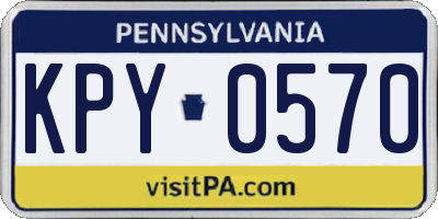 PA license plate KPY0570