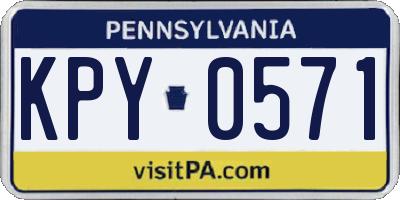 PA license plate KPY0571
