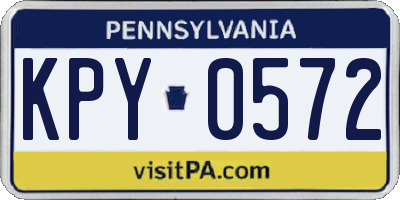 PA license plate KPY0572