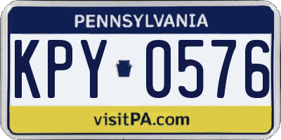 PA license plate KPY0576
