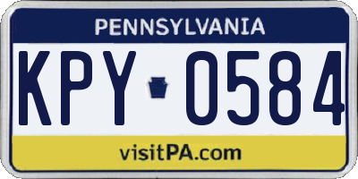 PA license plate KPY0584
