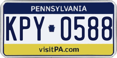 PA license plate KPY0588