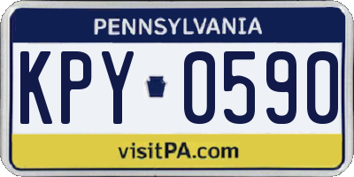 PA license plate KPY0590