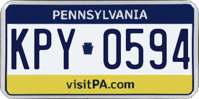 PA license plate KPY0594