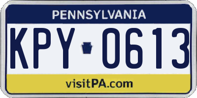 PA license plate KPY0613