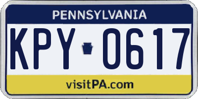 PA license plate KPY0617