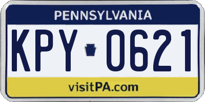 PA license plate KPY0621