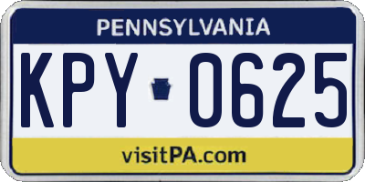 PA license plate KPY0625