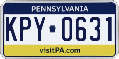 PA license plate KPY0631