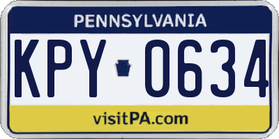 PA license plate KPY0634