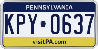 PA license plate KPY0637