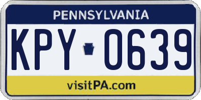 PA license plate KPY0639