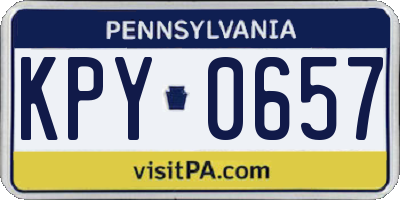PA license plate KPY0657