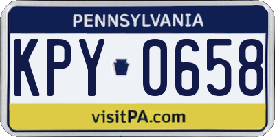 PA license plate KPY0658