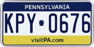 PA license plate KPY0676