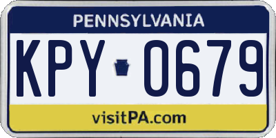 PA license plate KPY0679