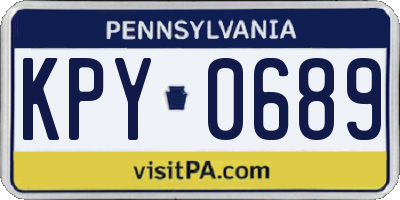 PA license plate KPY0689