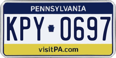 PA license plate KPY0697