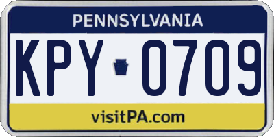 PA license plate KPY0709
