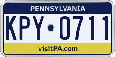 PA license plate KPY0711