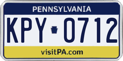 PA license plate KPY0712