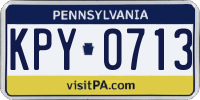 PA license plate KPY0713