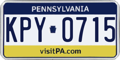PA license plate KPY0715