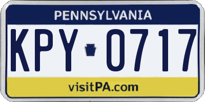 PA license plate KPY0717