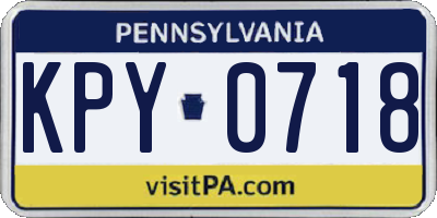 PA license plate KPY0718