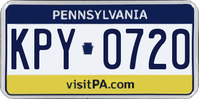 PA license plate KPY0720