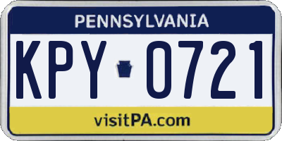 PA license plate KPY0721
