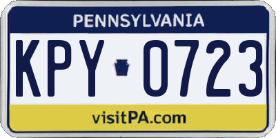 PA license plate KPY0723