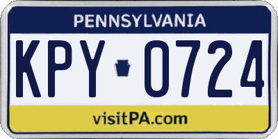 PA license plate KPY0724