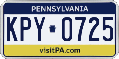 PA license plate KPY0725