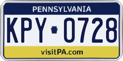 PA license plate KPY0728
