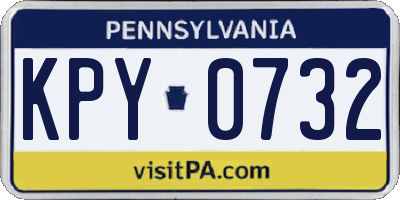 PA license plate KPY0732