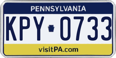 PA license plate KPY0733