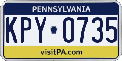 PA license plate KPY0735
