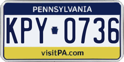 PA license plate KPY0736