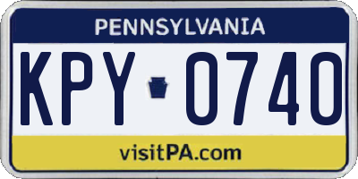 PA license plate KPY0740