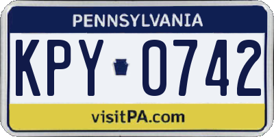 PA license plate KPY0742