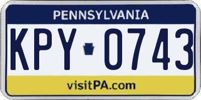 PA license plate KPY0743